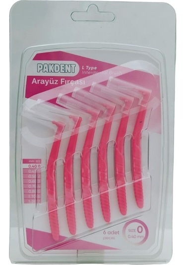Pakdent Arayüz Fırçası Pembe 0,40 Mm 6 Adet