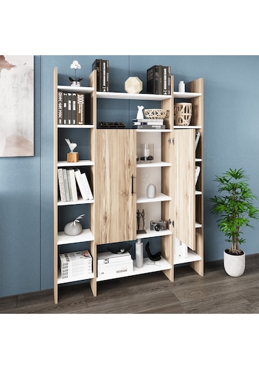 Kalender Dekor İsmar-130 Raflı Kapaklı Kitaplık İsm02