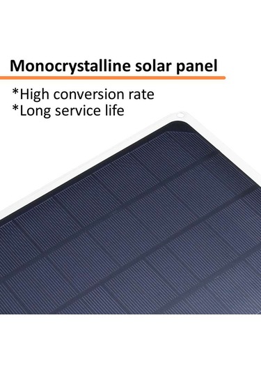 Mufunye 20w Tek Kristal Güneş Paneli, 5v Usb+type-c Çift Port, Dışarıda Telefon Hızlı Şarj Edici