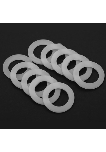 Neevoyu 10 Adet 1 1/4 İnç Beyaz Silikon Düz Yalıtım Y垫片: Isıya Dayanıklı, Toksiksiz, Su Isıtıcıları İçin Efficent Leakage Önleyici