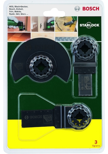 Bosch DIY Starlock 3'lü Çok İşlevli Aletler İçin Ahşap Seti - 2607017323