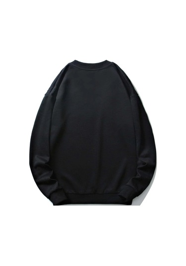 Adrift Romwe Guys Letter Skull Graphic Sweatshirt Siyah Siyah