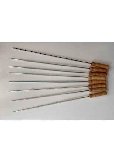 Mobilreyon 10 Adet Ahşap Saplı Kare Şiş 55cm, Ciğer Kuşbaşı Tavuk