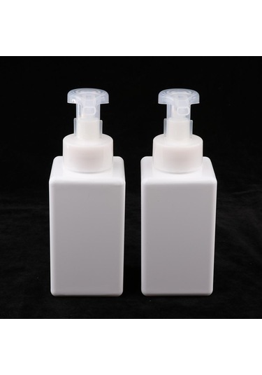 Suntek Sıvı Losyon Için Boş Plastik Kare Pompa Şişe Beyaz Beyaz