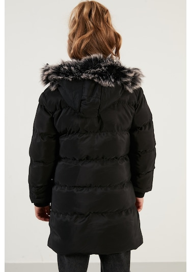 Lela Peluş Astarlı Yakası Suni Kürklü Çıkarılabilir Kapüşonlu Kışlık Kız Çocuk Mont 5766038 Siyah Lela Peluş Astarlı Yakası Suni Kürklü Çıkarılabilir Kapüşonlu Kışlık Kız Çocuk Mont 5766038 Siyah