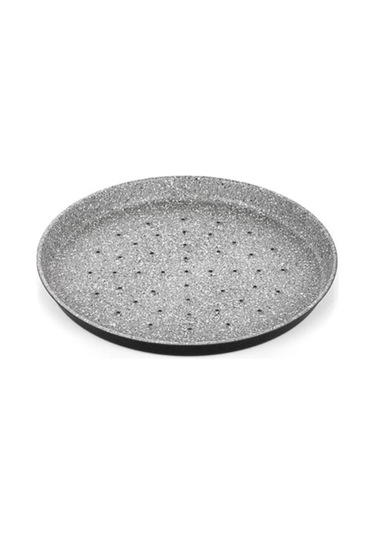 Granit Kaplamalı Delikli Pizza Tava 24 Cm Gri