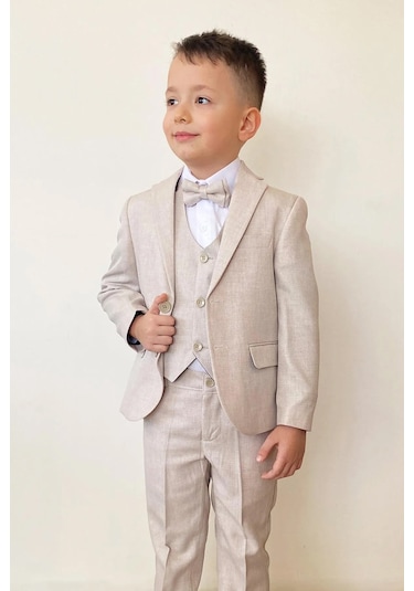 Erkek Çocuk Papyonlu Yelekli Takım Elbise Te.4000yy 001