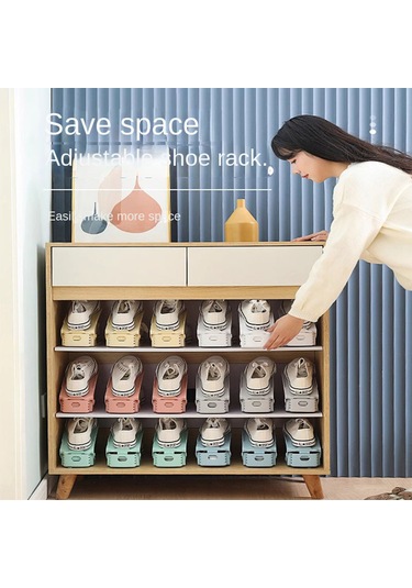 Vkemall Duvara Asılı Katlanabilir 3'ü 1 Halinde Pp Malzeme Ev/ikametgah Ayakkabı Rafı - Beyaz 10 Adet Boşluk Tasarrufu, Kurutma, Kolay Kurulum Beyaz