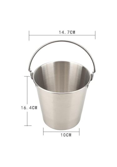 Gümüş Bar Dekor Küçük Kova Buz Kovası Parti Şeker Saklama 1800ml Gümüş