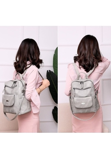 Zhenli Kadın Sırt Çantası Zl0290 - Gri 40g Geo Black