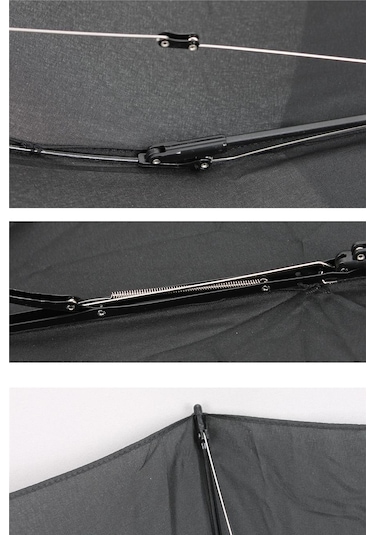 Marlux Ekstra Güçlendirilmiş Tam Otomatik Rüzgar Şemsiyesi 10 Fiber Tel Siyah Mpr2011m Siyah