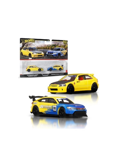 Hot Wheels 2'li Premium Araba Seti 99 Honda Cıvıc Type R & Hond Çok Renkli