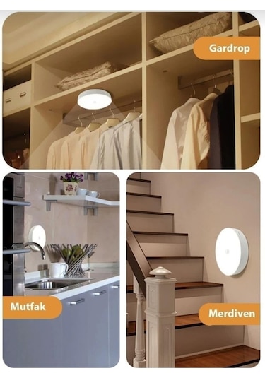 Seldur Kandela Şarjlı Sensörlü Gece Led Lambası Beyaz Işık Çok Renkli