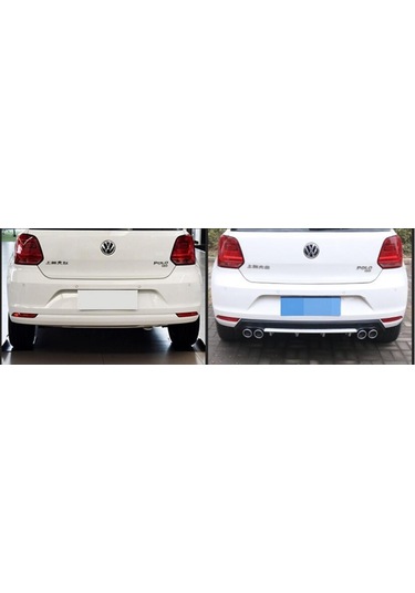 Vw Polo 6r Arka Tampon Difüzörü Plastik 4 Çıkış 2009+