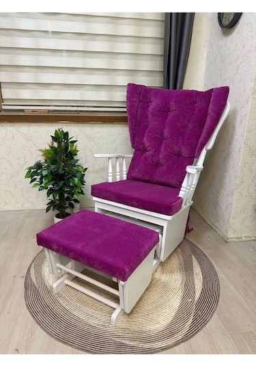 Asedia Mama Puflu Lake Fuşya Puflu Sallanan Emzirme Sandalyesi