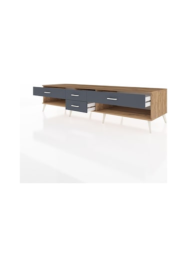 Kronos Tv Ünitesi 4 Çekmeceli 220x59x51 Çam-çam/antrasit Atlas Çam/antrasıt - Atlas Çam
