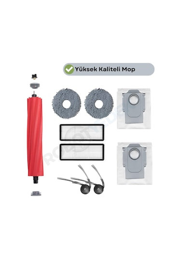 Roborock Qrevo L Uyumlu Ana Fırça, Hepa Filtre Mop Yan Fırça Toz Torbası Seti 9 Parça