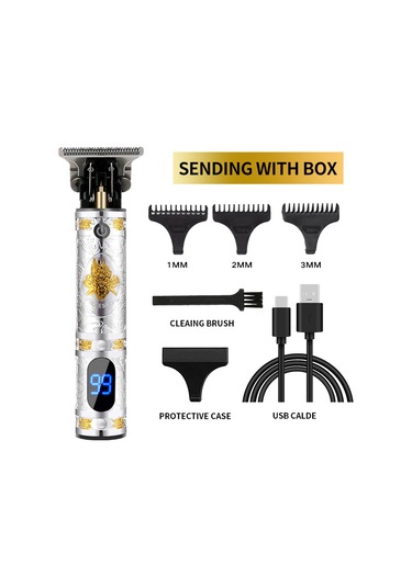 T9 Elektrikli Saç Kesme Makinesi Elektrikli Pusula Elektrikli Pusula Platin Lcd Kafatası
