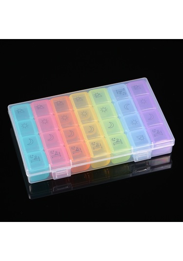 Gajeena 28 Bölmeli 7 Günlük İlaç Düzenleyici, Günde 4 Kere İlaç Almak İçin Taşınabilir Plastik Organizer Kutusu Diğer