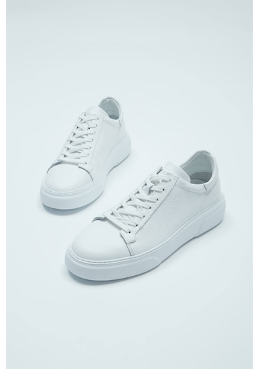 Tamer Tanca Erkek Hakiki Deri Beyaz Sneakers & Spor Ayakkabı 04 2501 Erk Ayk Y23 Beyaz Fltr Beyaz