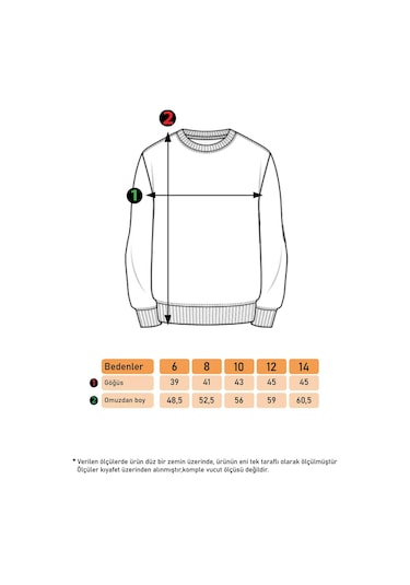 Toontoy Kız Çocuk Kar Taneli Kurabiye Baskılı Sweatshirt Kırmızı