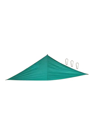 Hfambition 4x4x4m Koyu Yeşil Triangular Bahçe Gölgesi, Yağmurluk, 210t Poliester, Su Geçirmez, Rüzgar Dayanıklı, 3 Karabinerle Koyu Yeşil