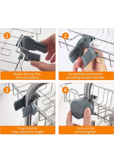 Gajeena 201 Çelik Mutfak Musluk Rakusu - Tek Katlı, Su Tüpü Tasarımı, Hızlı Kurutma, Gizli Kanca, 18-22mm Boru Uyumlu, Esponjeler Ve Fırçalar İçin Diğer