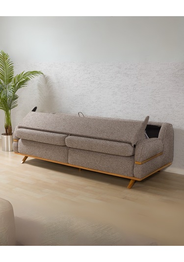 Focus Yataklı Üçlü Koltuk & 3'lü Kanepe Kahve