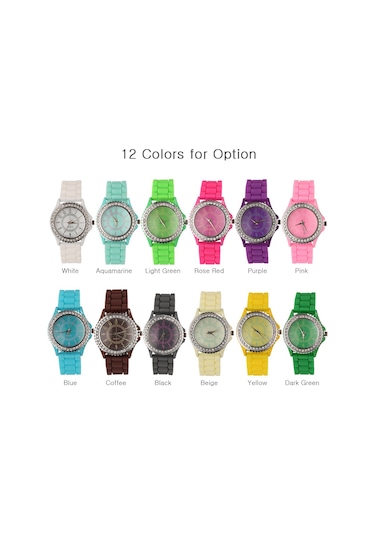 Padalink Kadınlar İçin Klasik Kuvars Saat, Silikon Kordon, Hafif Ve Rahat, Gündelik Su Geçirmez, İmleçli, Pembe Rengi Moda Kol Saati Rose