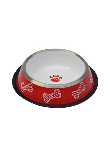 Zampa Kemik Desenli Çelik 32 Oz Kedi Mama ve Su Kabı