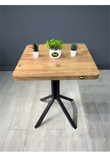 Zeren Kare Atlantik Çam Balkon Masası Mutfak Yemek Masası 60 Cm