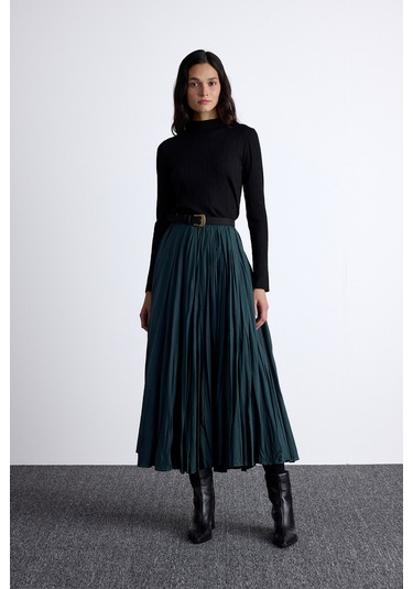 Pılıse Maxı Etek Yeşil Yeşil