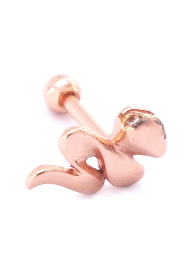 Ferizz 316l Çelik Zirkon Taşlı Rose Yılan Piercing Prc-157 Rose