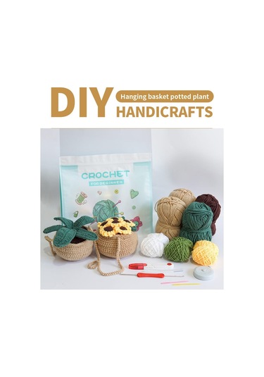 4 Adet / Set Asılı Sepetler Tığ İşi Başlangıç Kiti Adım Adım Video Eğitimleri İle Yeni Başlayanlar İçin