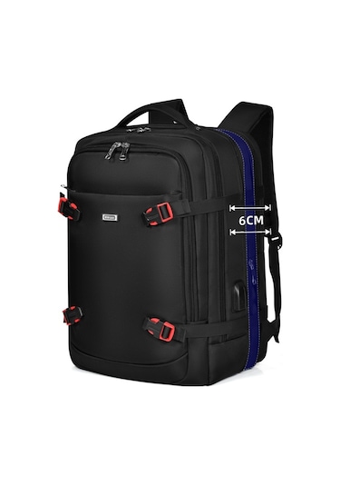 Wiersoon W50306 Genişletilebilir 42l Seyahat Laptop Sırt Çantası Siyah