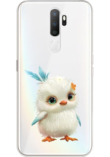 Oppo A5 2020 Uyumlu Sevimli Kuş Desenli Silikon Kılıf