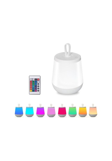 Maiyame 18 Led'li El Tutan Gece Lambası - Kumandalı Ve Dokunmatik Kontrol, 16 Renk, 4 Işık Modu, Usb-c Şarj, 1800mah Pil, Ev Ve Kamp Kullanıma Uygun Beyaz