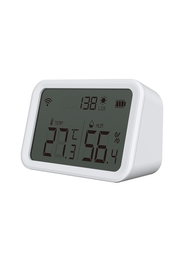 Neo Coolcam Tuya Wifi Akıllı Sıcaklık Ve Nem Sensörü Işık Dedektörü İç Mekan Higrometre Termometre Lcd Ekran İle