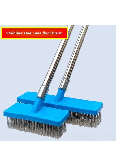 Geeksen Stahlborsten-bodenbürste Hartborstige 30cm Edelstahlbürste Für Moos Schmutz Rost Reinigung Hausgebrauch Plastik-bürstenhalter