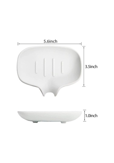 Lebıhmurah Bf1551 Silikon Sabunluk Ve Banyo Sabunluk, Mutfak/tezgah Sabunu İçin Tahliyeli 3 Adet Beyaz