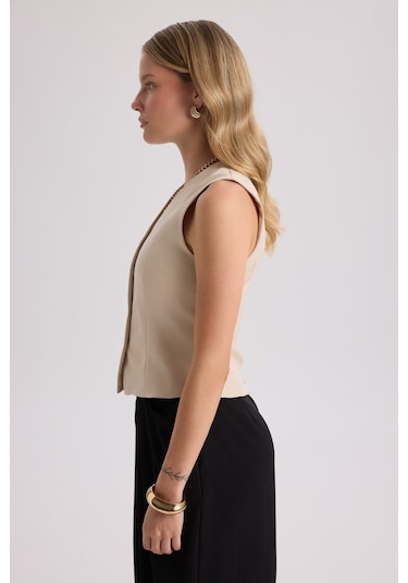 Mai Collection Mai Studios Co. Rianto Açık Bej Kısa Yelek Açık Bej