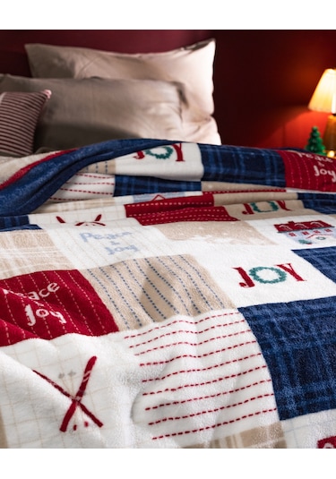 Chevalz Çift Kişilik Welsoft Baskılı Battaniye - Mavi/kırmızı 8684427292235 Mavi