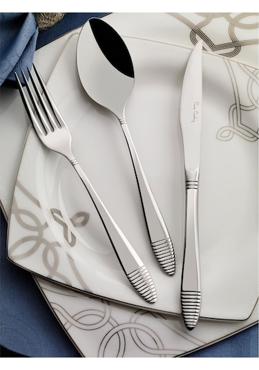 Pierre Cardin Sabre 84 Parça Çatal Bıçak Kaşık Seti Gümüş
