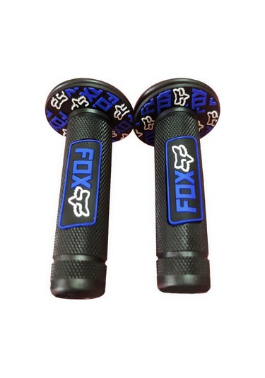 Knmaster Fox Motosiklet Siyah-Mavi Elcik Takımı