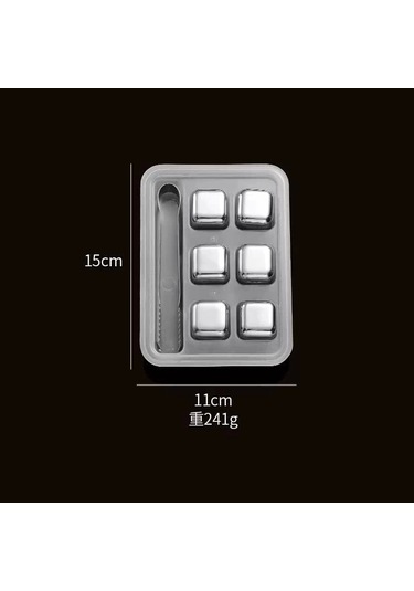 6'lı Çelik Metal Kaplama Viski Taşı Soğutma Buz Küpü Çok Renkli