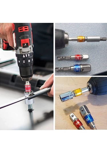 Yifomall Çelik Mıknatıslı 3'lü Adaptör Seti - 1/4", 3/8", 1/2" - Çift Oluklu - Otomobil Ve Ev Tamiri İçin