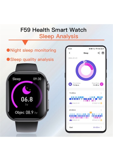 Geeroyoo 2024 Akıllı Saat F59 Spor Modları Su Geçirmez Bluetooth Saat