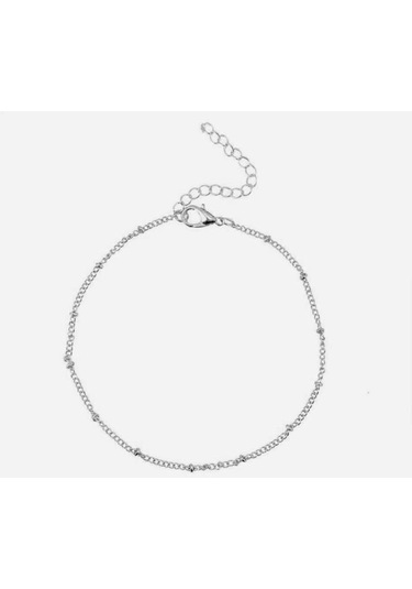 Gümüş Iparam Basit Gümüş Boncuk Zincir Halhal Bohemian Vintage Ayakkabı Bacak Bilezik Kadın Ayak Takı