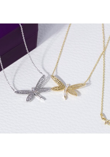 Nagiss Yusufçuk Model Baget Zirkon Taşlı 925 Ayar Gümüş Kadın Kolye