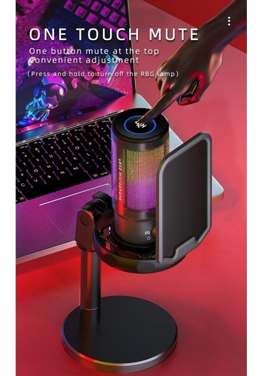 U850 Kayıt Condenser Pop Filtre Kardioid Mikrofon + Tripod